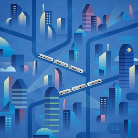 “New map for TWO DOTS. The Skyline.” Train Posters, Two Dots, Building Illustration, Game Illustration, Doodle Illustration, Simple Graphic, Illustrated Map, Line Illustration, Futuristic Architecture