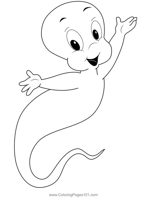 Happy Ghost Casper Coloring Page Casper Coloring Pages, Casper The Friendly Ghost Door Decoration, Casper Drawing, Casper Tattoo, Idea Prompts, Ghost Coloring Pages, Ghost Coloring, 2023 Tattoo, Casper Ghost