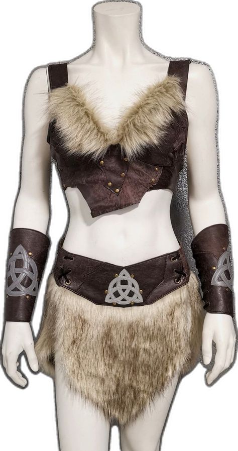 Women Viking Costume, Viking Halloween Costume Women, Nordic Costume, Viking Outfit Woman, Viking Women Clothing, Female Viking Costume, Cavegirl Costume, Vikings Costume Diy, Barbarian Costume