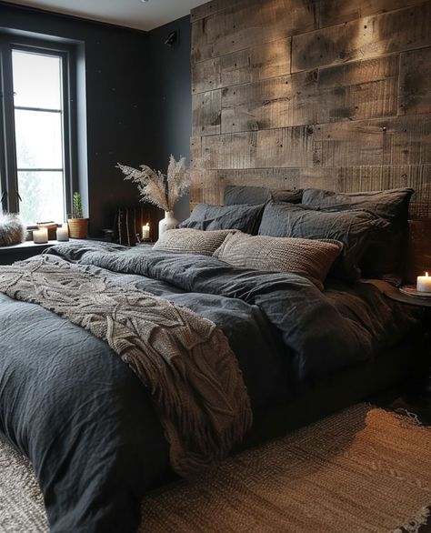 Aesthetic Bedroom Decor Ideas, Aesthetic Bedroom Decor, Unique Bedroom, Moody Bedroom, Dark Bedroom, Bedroom Bedding, Bedrooms Decor, Bedding Ideas, Bilik Tidur