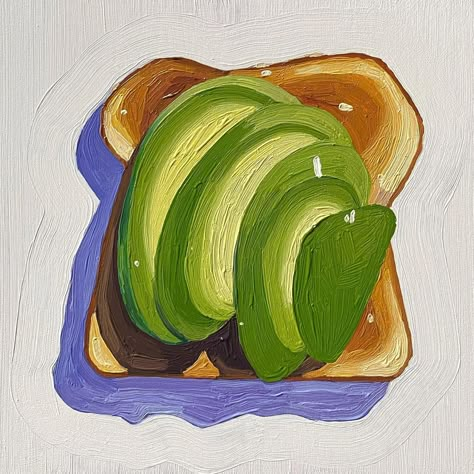 Avo Toast, Oil Painting Inspiration, Digital Art Beginner, Food Painting, Art To Make, Things To Paint, Fruit Art, Food Drawing, Art Archive