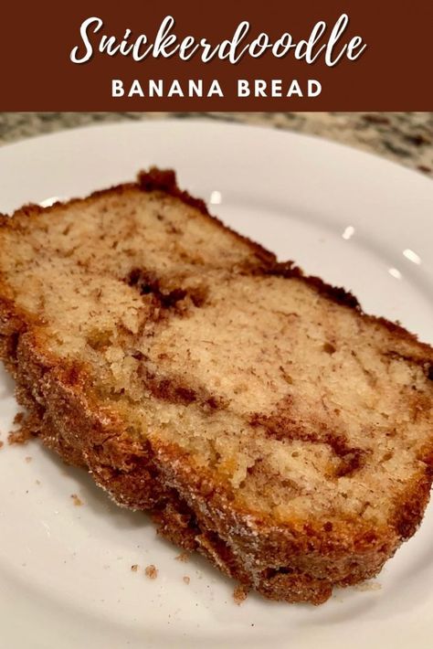 Fancy Banana Bread, Snickerdoodle Bread, Cinnamon Banana Bread, Broma Bakery, Banana Dessert Recipes, Homemade Bread Easy, Banana Dessert, Cinnamon Bread, Banana Recipes