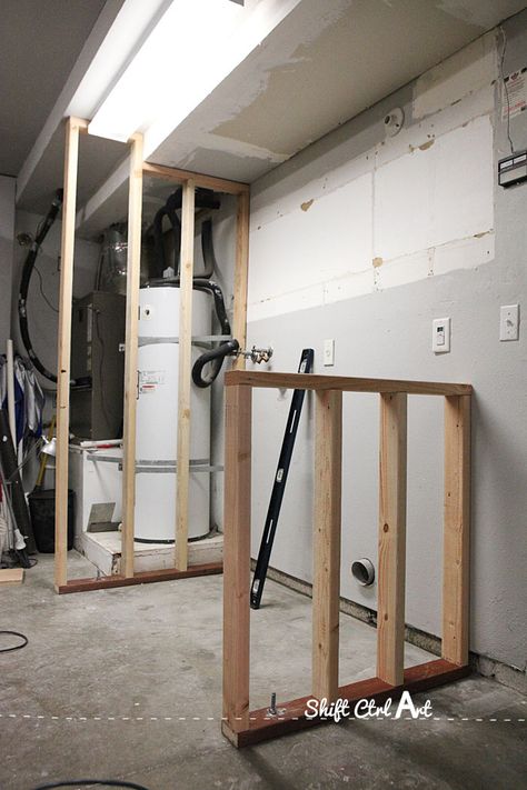 Building a laundry nook in the Garage Garage Laundry Rooms, Laundry Nook, Garage Floor Paint, Garage Laundry, Room Storage Diy, Laundry Room Renovation, Garage Remodel, Diy Garage Door, Laundry Room Inspiration