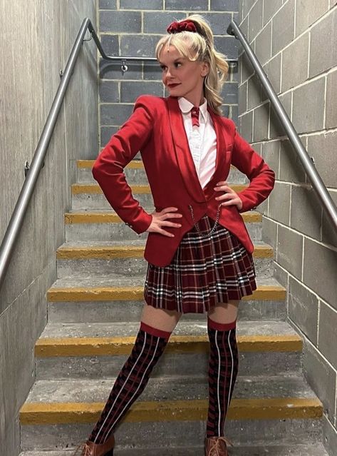 Chandler Outfits, High Knee Socks Outfit, Heather Chandler, Amazing Halloween Costumes, Heathers The Musical, Sock Outfits, Theatre Kid, Halloween Costume, Theater