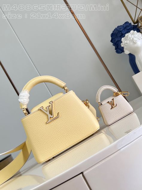 Lv Capucines Mini, Lv Capucines, Capucines Mini, Style Fashion, Louis Vuitton, Purses And Bags, Handbags, Yellow, Quick Saves