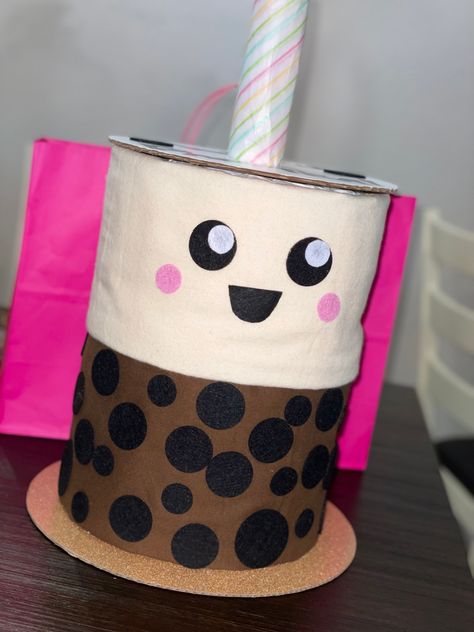 Boba Valentine Box Ideas, Boba Tea Valentine Box Ideas, Boba Valentine, Valentine Boxes, Boba Drink, Valentine's Ideas, Kawaii Faces, Valentine Day Boxes, Tea Box