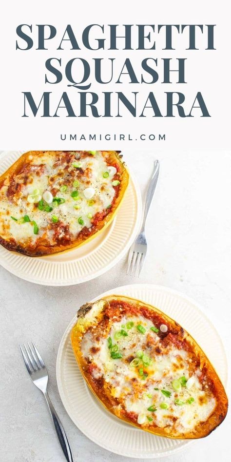 Spaghetti Squash Marinara, Spaghetti Squash Pasta, Healthy Squash Recipes, Spaghetti Squash Recipes Healthy, Spaghetti Squash Recipes Easy, Squash Boats, Pasta Marinara, Vegetarian Spaghetti, Marinara Recipe