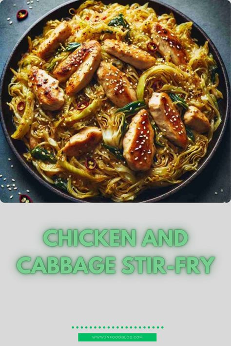 Chicken and Cabbage Stir-Fry Recipe Seseme Chicken, Chicken And Cabbage Stir Fry, Chicken With Cabbage, Cajun Chicken Pasta Recipes, Sauteed Cabbage, Cabbage And Potatoes, Cabbage Stir Fry, Chicken And Cabbage, Cajun Chicken Pasta