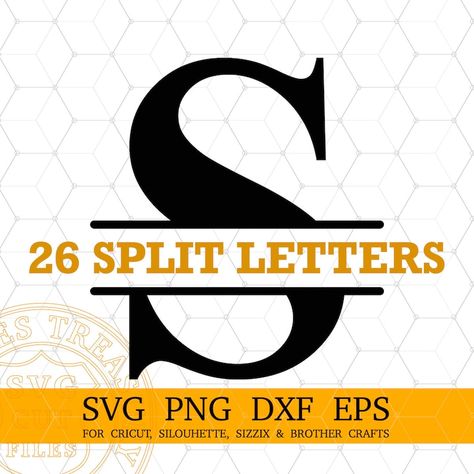 Silhouette Fonts, Cricut Monogram, Font Letters, Split Monogram, Monogram Shirts, Name Letters, Monogram Alphabet, Cricut Fonts, Single Letter