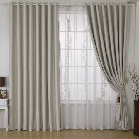 Different color but love the idea for your bedroom and living room. Large Windows Curtains, Curtains For Doors, Large Window Curtains, Curtains For Windows, Blackout Window Treatments, Windows Curtains, Blackout Curtains Bedroom, Window Treatments Bedroom, Curtain Styles