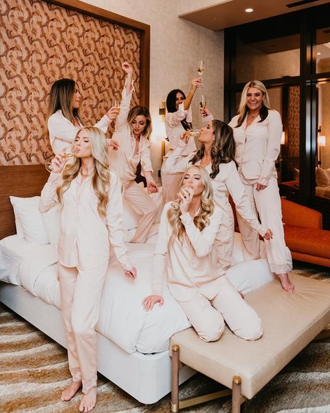 What’s cuter than some matching PJ’s for your bachelorette!? I’ll wait…😜 I always see this done on the wedding day but I wanted another… | Instagram Bachelorette Matching, Pink Pajama, Bride Poses, Matching Pajamas, Single Person, Amazing People, Bachelorette Party, Fashion Models, My Girl