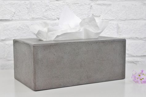 Concrete Tissue Box Cover Crafts Outdoor, Kleenex Tissues, Facial Tissue Box, Kleenex Box Cover, Cement Art, Kleenex Box, Tissue Box Holder, Concrete Projects, Concrete Cement