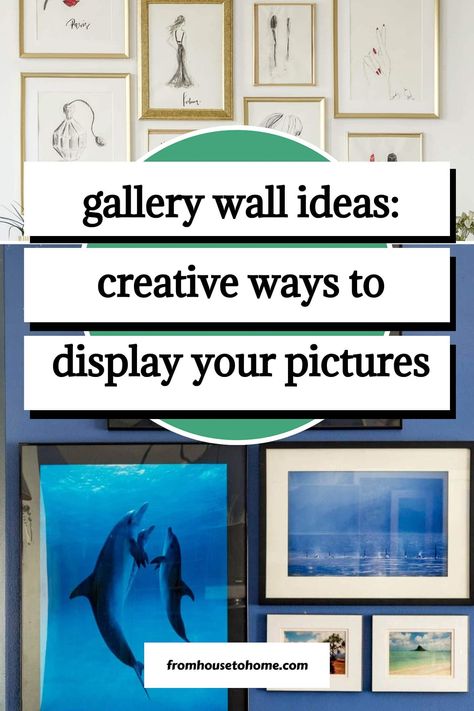 gallery wall ideas: creative ways to display your pictures Diy Glam Decor, Picture Walls, Big Artwork, Gallery Wall Ideas, House To Home, Sewing Room Storage, Interior Decorating Tips, Christmas Organization, Diy Ceiling