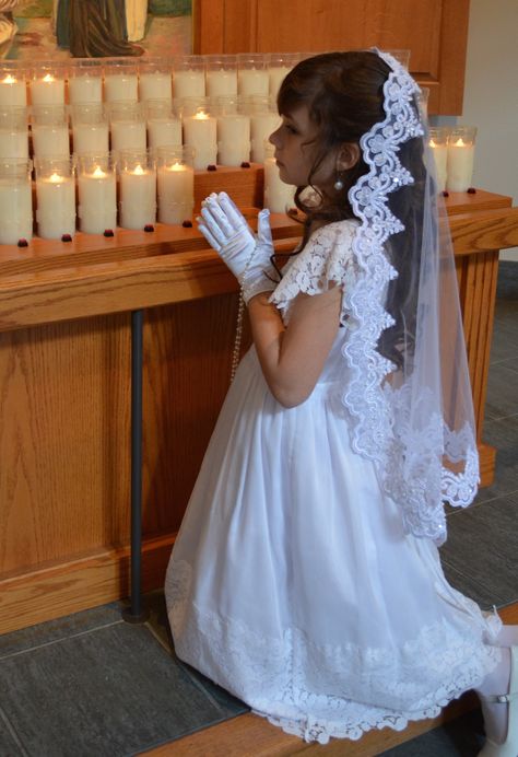 First Communion Dresses Catholic, First Communion Hairstyles, Communion Hairstyles, Girls First Communion Dresses, First Communion Veils, Communion Veils, First Communion Decorations, Communion Decorations, Holy Communion Dresses