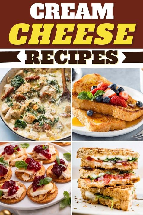 Cream Cheese Recipes Savory Cream Cheese Appetizers, Easy Cream Cheese Recipes 4 Ingredients, Cream Cheese Lunch Recipes, Crème Cheese Recipes, Flavored Cream Cheese Recipes, Desserts Cream Cheese, Cheesey Recipes, Easy Cream Cheese Recipes, American Cuisine Recipes