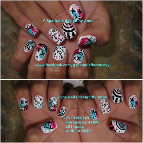 blink-182 nail arts Blink 182 Nails Design, Blink 182 Nail Art, Blink 182 Nails, Punk Wallpaper, Band Nails, Funny Morning Pictures, Fun Test, Inspired Nails, Random Image