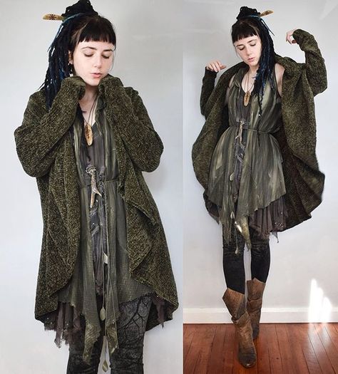 Alice (@catinawitchhat) • Instagram photos and videos Woodland Living, Elf Look, Empire Larp, Black Fluffy Jacket, Birkenstocks Outfit, Dark Mori Fashion, Woodland Realm, Strega Fashion, Birkenstock Outfit