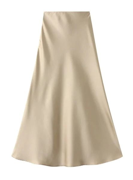 SATIN FISHTAIL HIGH WAIST SKIRT – Ncocon Gold Silk Skirt, Slim Hips, Fishtail Skirt, Square Top, Satin Midi Skirt, Gold Silk, White Square, Mid Length Skirts, Spring Women