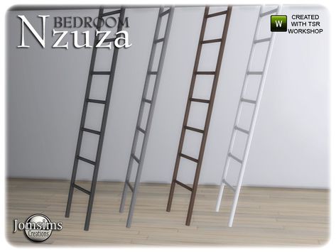 Sims 4 Cc Ladder, Sims 4 Ladder, Bookcase Ladder, Sims 4 Beds, Double Bunk, Library Ladder, Cc Furniture, Ladder Bookshelf, Loft Ladder