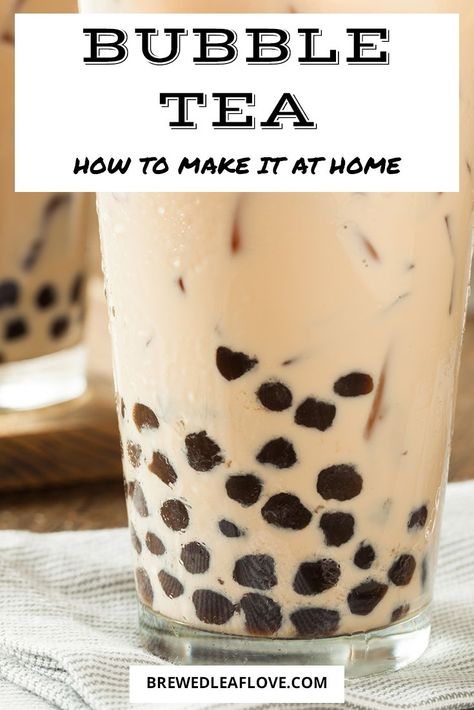 How to make bubble tea with this easy diy recipe that tastes just like your local boba shop. Make Bubble Tea, Bubble Tea At Home, Bubble Diy, Boba Shop, Bubble Tea Straws, Sweet Tea Recipes, How To Make Bubbles, Bubble Tea Recipe, Honey Simple Syrup