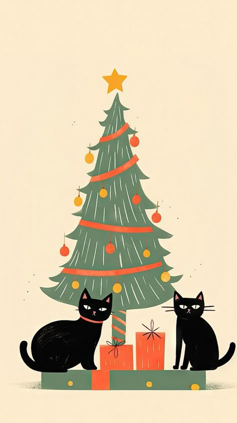 mobile wallpaper | free image by rawpixel.com / Boom Black Cat Christmas Wallpaper, Christmas Wallpaper Cat, Cat Christmas Wallpaper, Christmas Wallpaper Iphone, Iphone Wallpaper Cat, Spooky Things, Wallpaper Cat, Wallpaper Iphone Wallpaper, Wallpaper Iphone Christmas