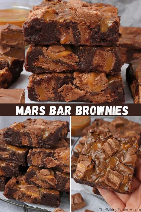 Caramel Layered Brownies, Mars Bar Brownies, Brownies With Caramel Sauce, Cookie Brownie Caramel Bars, Easy Salted Caramel Brownies, Homemade Salted Caramel Brownies, Brownies Gooey, Brownies With Caramel, Disney Foods