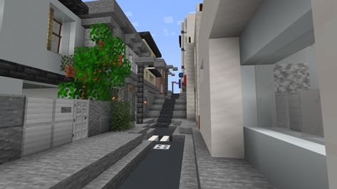 Minecraft Minecraft Town Road, Minecraft City Road Ideas, Minecraft Street Design, Minecraft Japanese Street, Minecraft City Roads, Japanese City Minecraft, Roads Minecraft, Tokyo Minecraft, Japanese Town Minecraft