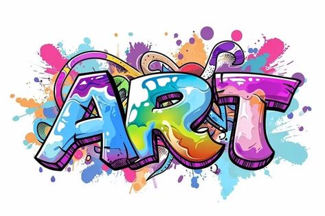 Graffiti Logos Ideas, Art Club Logo, Color Typography, Graffiti Art Letters, Letter Art Design, Airbrush Designs, School Wall Art, Graffiti Writing, Word Art Design