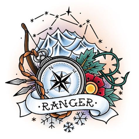 Ranger Rpg, Ranger Tattoo, Dnd Ranger, Rpg Wallpaper, Places For Tattoos, Zelda Tattoo, Small Chest Tattoos, Adidas Art, Dungeons And Dragons Art