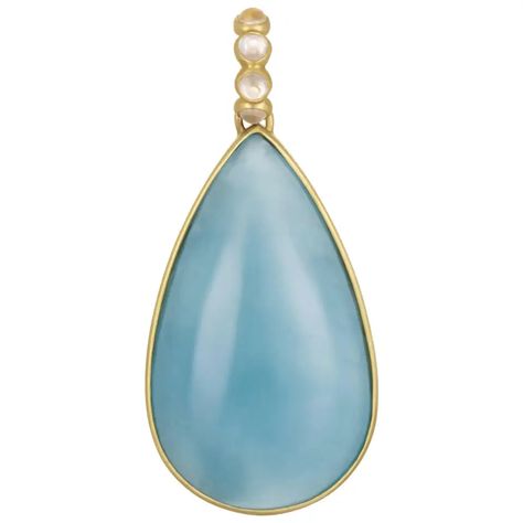 For Sale on 1stdibs - Faye Kim's signature 18k gold setting is perfect for this milky Aquamarine pear-shaped cabochon coming in at over 108 carats. The bail features moonstone Art Deco Pendant Necklace, Art Deco Pendant, Contemporary Pendant, Moonstone Pendant, Yellow Gold Pendants, Watch Necklace, Brilliant Diamond, Estate Jewelry, Pear Shaped