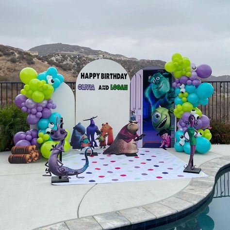 Balloons and Blooms LLC on Instagram: “Monster inc party 😍😍 in full effect ! HOW CUTE was this ✨✨✨ #monsterinc #monsterincparty #balloons #partydecorations #partyideas” Monsters Inc Birthday Party, Monsters Inc Decorations, Monster Co, Happy Birthday Olivia, Monster Inc Birthday, Backyard Birthday, Monster Inc, Monster Birthday Parties, Birthday Party Balloon