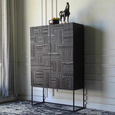 You'll love the Atta Avenue Hand-Carved Simple Accent Cabinet Accent Cabinet at Wayfair - Great Deals on all products with Free Shipping on most stuff, even the big stuff. Small Space Living Room, Tall Cabinet, Living Room Bookcase, Ottoman Table, Accent Cabinet, Bar Cabinet, Simple Beauty, Small Space Living, Cabinet Furniture