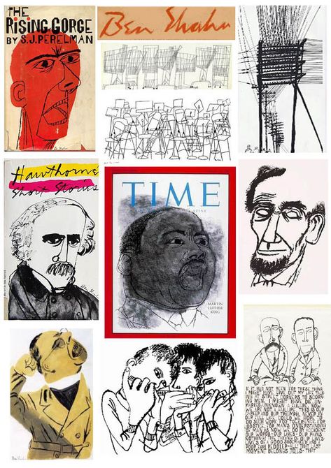 Ben Shahn Illustration, Ben Shahn, Social Realism, Polish Poster, School Illustration, Human Drawing, Comic Illustration, Illustration Artwork, Line Art Drawings