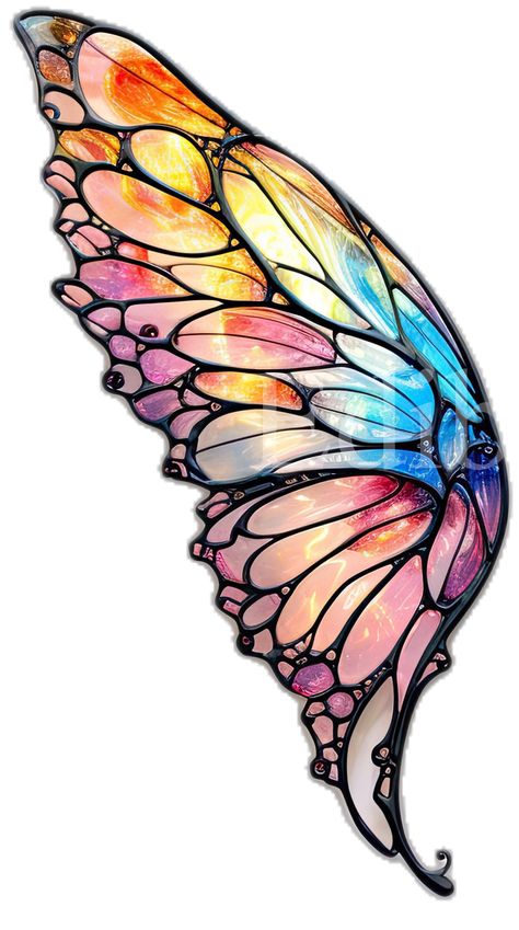 Butterfly Wing Shapes, Fairy Wings Outline, Angelic Butterfly, Wings Reference, Fairy Wings Aesthetic, Purple Butterfly Wings, Flower Wings, Murmuration Art, Rainbow Wings