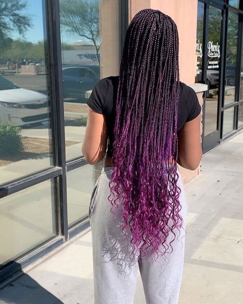 Purple Box Braids, Braiding Hair Colors, Colored Box Braids, Braid Inspiration, Big Box Braids Hairstyles, Single Braids, Box Braids Hairstyles For Black Women, Braided Cornrow Hairstyles, Cute Braided Hairstyles