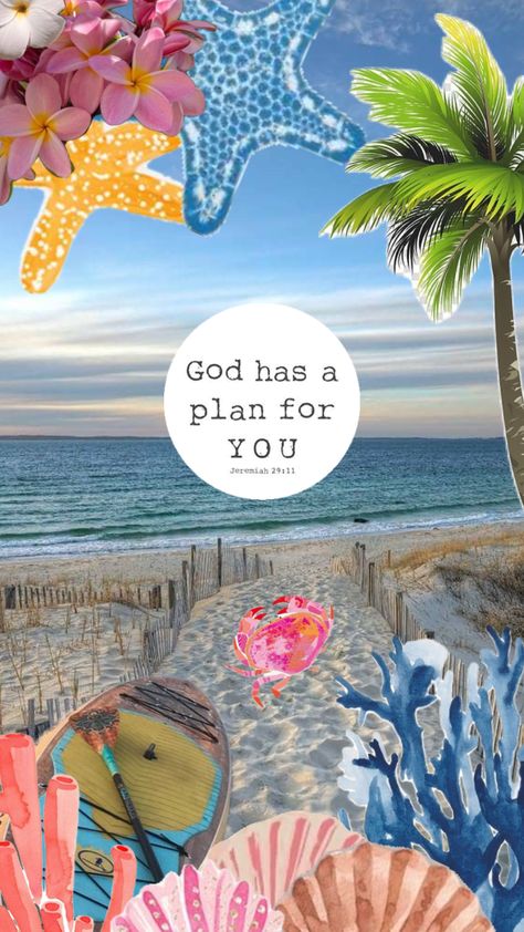 #beach #springbreak #godisgreat #godhasaplanforyou #christian God Has A Plan, Cute Images For Wallpaper, Coconut Dream, Christian Quotes Wallpaper, Cute Summer Wallpapers, Bible Quotes Wallpaper, Simple Phone Wallpapers, Ocean Wallpaper, Beach Wallpaper