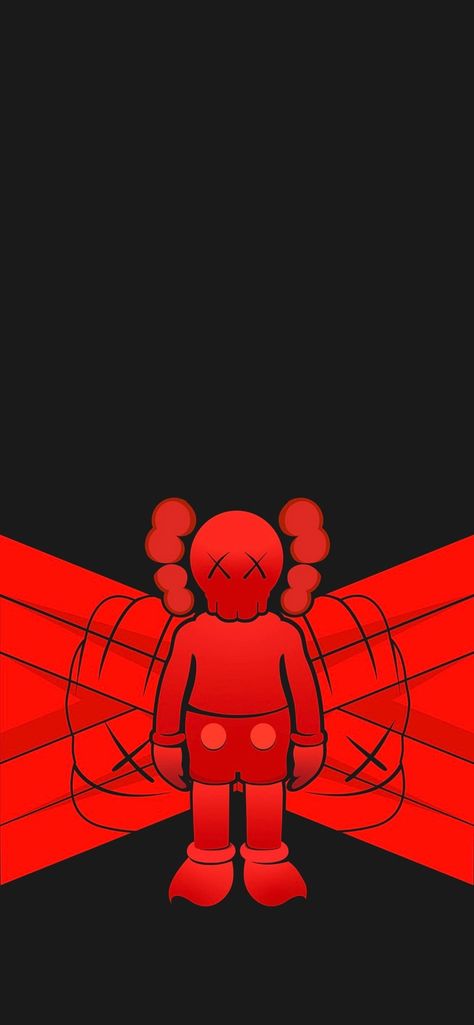 Kaws Wallpaper Quotes, Red Kaws Wallpaper, Red Kaws, Kaws Iphone Wallpaper, Hypebeast Art, Kaws Wallpaper, Aesthetics Wallpaper, Iphone Wallpaper For Guys, Hype Wallpaper