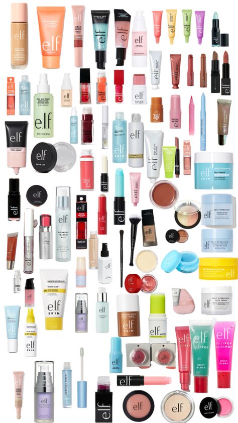 This one is elf Elf Products Aesthetic, Elf Makeup And Skincare, Elf Make Up, Makeup Routine Guide, Preppy Christmas Gifts, Skincare Wishlist, Elf Products, Makeup Routines, Barbie Printables