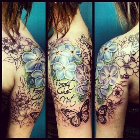 Forget Me Not Flower Tattoo Designs | forget me not tattoo | Forget me not...more - Anastasia Proudnikova ... Alzheimers Tattoo Grandmothers, Forget Me Not Flowers Tatoos, Jade Tattoo, Alzheimers Tattoo, Forget Me Not Flower Tattoo, Best Flower Tattoos, Rosary Tattoos, Grandma Tattoo, Geometric Flower Tattoo