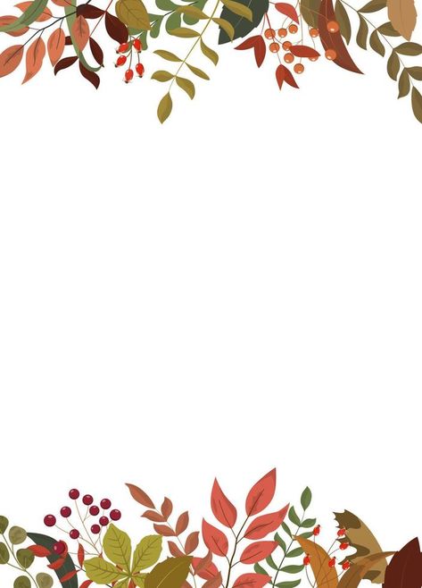 Autumn rustic forest leaves and greenery border frame. Seasonal bright vibrant colors foliage, berries. Design for Thanksgiving day, harvest holiday. Isolated on white background. Leaf Frame Border, Thanksgiving Border, Forest Leaves, Frame Border Design, Vector Banner, Border Frame, Frame Border, Border Designs, Forest Art