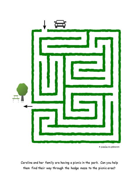 Help Caroline and her family find their way to the picnic area in this easy printable maze for kids. Easy Maze, Free Printable Mazes, Maze Games For Kids, Maze For Kids, Mazes For Kids Printable, Word Ladders, Dots And Boxes, Free Printable Puzzles, Pumpkin Stand