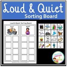 Loud And Quiet Activities For Preschool, Loud Soft, Teacher Mentor, Quiet Games, Elementary Music Lessons, Quiet Time Activities, Kids Math, Early Music, Sorting Games