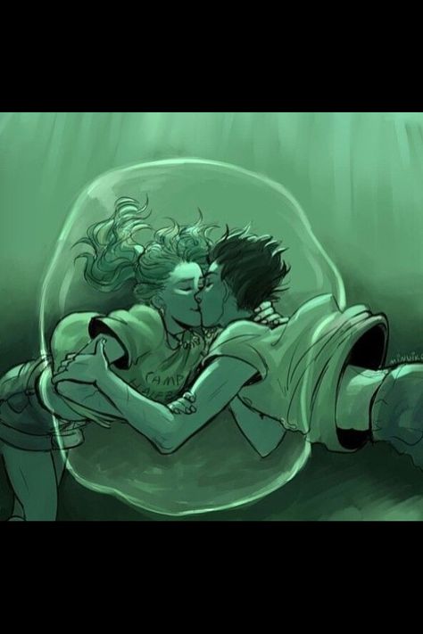 Percabeth first kiss Percy Jackson Fanart, Underwater Kiss, The Kane Chronicles, Percy Jackson Annabeth Chase, The Last Olympian, Percy Jackson Ships, Zio Rick, Percy And Annabeth, Percy Jackson Fan Art