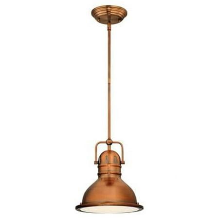 The vintage-industrial style Boswell One-Light LED Mini Pendant makes a statement in any setting. The washed copper finish emphasizes the unique design features and the frosted prismatic lens adds to the historical aesthetic. Perfect above a kitchen island in pairs or a trio, use for additional ambience or task lighting in a bathroom, bedroom or dressing room. This Westinghouse indoor mini pendant includes a long-lasting, energy-efficient dimmable LED bulb, eliminating the need for frequent bulb Fireplaces Ideas, Life Energy, Vintage Industrial Style, Kitchen Ceiling Lights, Island Pendant Lights, Indoor Lighting Fixtures, Smart Light Bulbs, Led Dimmer, Mini Pendant Lights