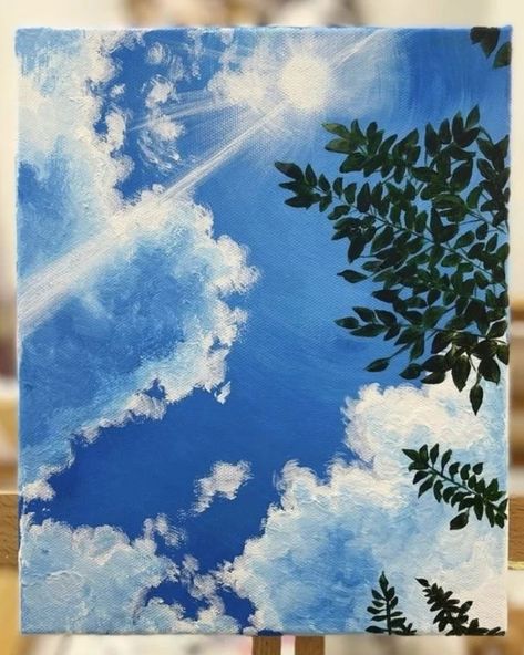 Simple Sky Painting Acrylic, Asthetic Drawings Watercolor, Landscape Easy Painting Simple, Simple Painting Ideas Landscape, Season Drawings Ideas, Acrylic Painting Pastel Colors, Landscape Drawings Color, Painting Ideas On Canvas Landscapes Easy, Landscape Paintings Beginner