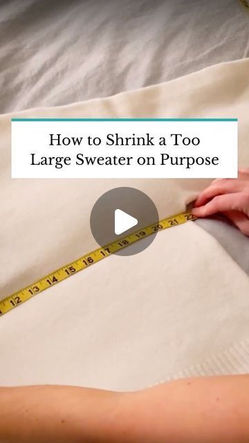 The Spruce on Instagram: "Love your new sweater but wish it was a tad smaller? Try this easy and simple method to shrink a too large sweater using a washer and dryer. Candace was able to shrink an inch off her sweater with this trick! #TheSpruce #laundry #laundrytips #howto #homehacks" How To Shorten A Sweater, How To Shorten Sweater Length, How To Make A Sweater Smaller, How To Make Your Sweater Look Cropped, How To Shrink A Sweater, How To Wash Sherpa Pullover, How To Stretch A Shrunken Wool Sweater, Brandy Sweater, Shrunken Sweater