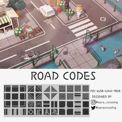 ざら| Zara on Instagram: “Creator Code - MA-6658-6144-9828 My new road codes are now available! There are 44 designs in total, but you don't have to use all of…” Acnh Island Designs Map City, Animal Crossing Design Codes Japanese Road, Japanese Road Animal Crossing Code, Acnh City Ideas Codes, Animal Crossing Road Codes Japan, Citycore Paths Acnh, Street Design Animal Crossing, City Core Path Acnh, Anch Path Code Street