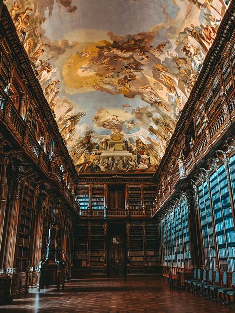 Strahov library Castle Library Aesthetic, Strahov Library, Castle Library, Library Aesthetic, Book Aesthetic, Art And Architecture, Dark Academia, Louvre, Castle