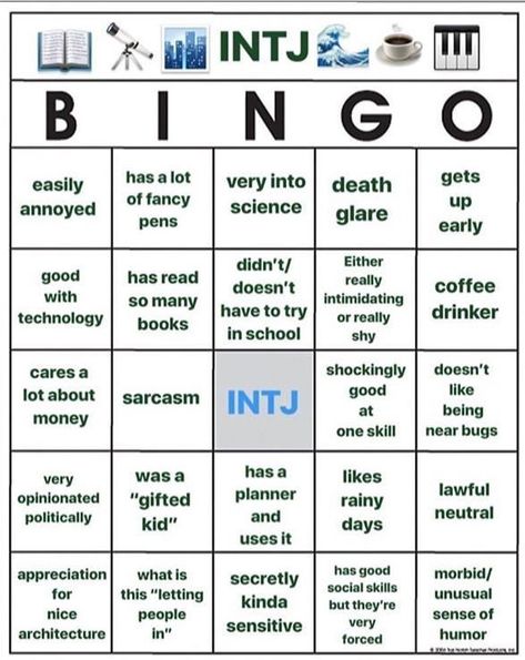 Intj T Aesthetic, Intj Bingo, Intj Things, Intj Female, Mbti Functions, Intj Characters, Entp And Intj, Intj Humor, Intj Women