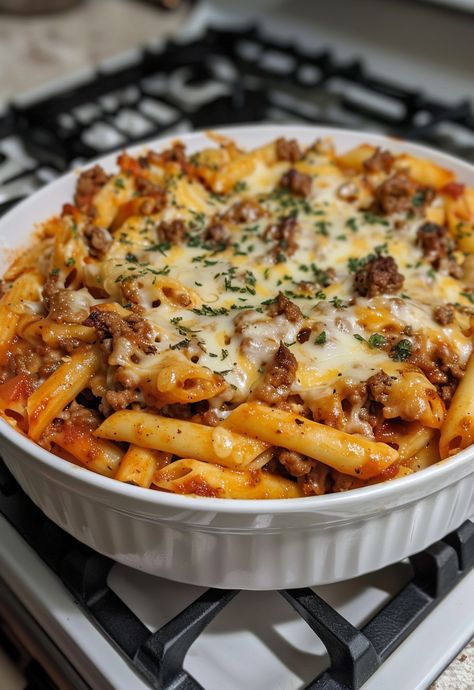 Learn How to Cook Baked Ziti With Ground Beef And Ricotta Recipe For Free | Recipes You'll Love, Made Easy! Ziti With Ground Beef, Baked Ziti With Ground Beef, Comfort Food Casserole, Baked Ziti With Ricotta, Cozy Aesthetics, Pasta Toppings, Trendy Recipes, Ricotta Recipe, Easy Baked Ziti